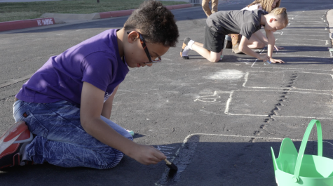 Chalk art at Lynn Wood Elementary